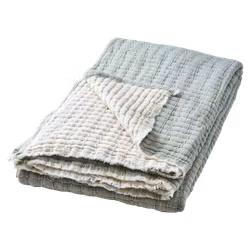 Våfflad filt i 100% bomull, Ljugrön, 200x130cm