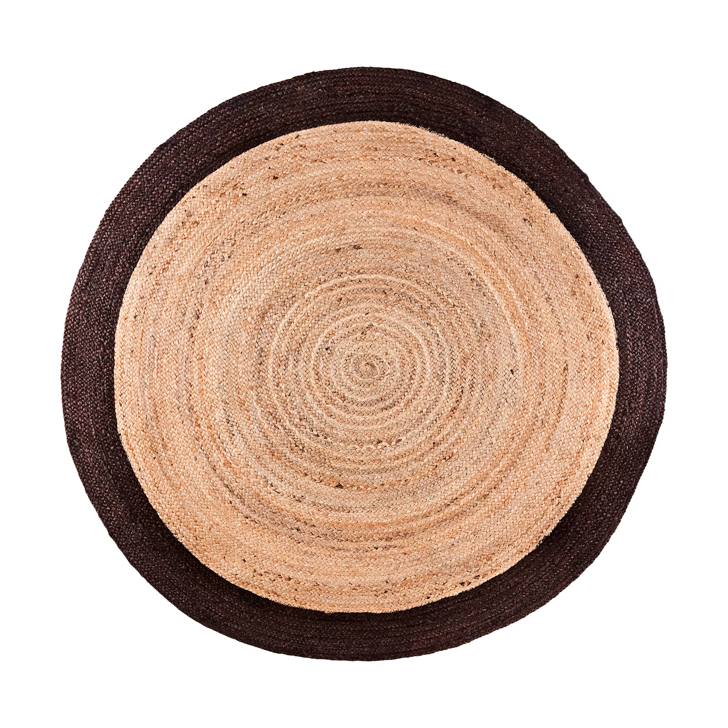 Jutematta med dekorativ mörk kant, Ø150cm