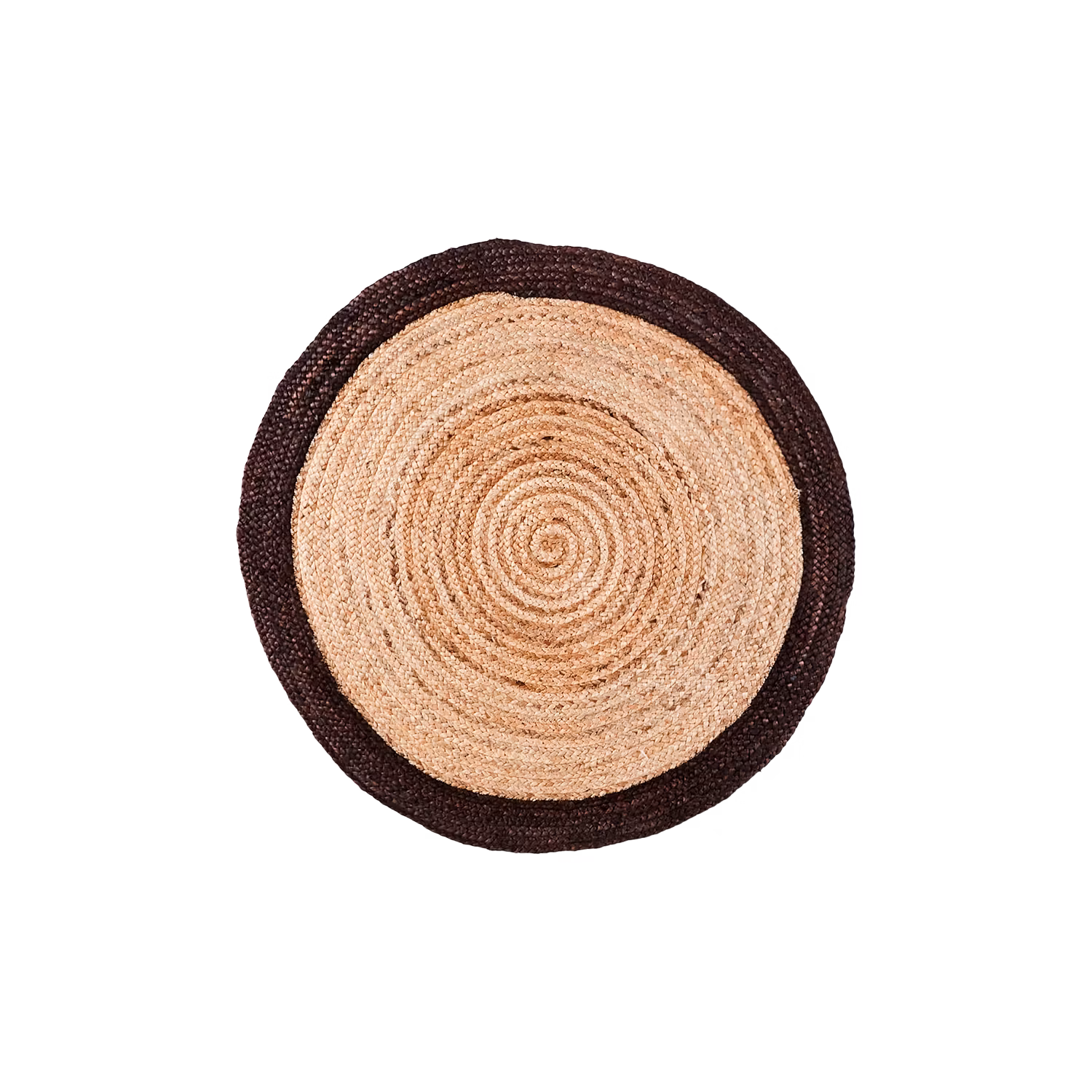 Jutematta med dekorativ mörk kant, Ø90cm