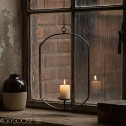 Hängande ljusstake i smidesjärn, 66cm, Svart