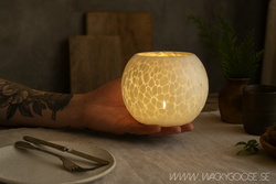 PARTY Värmeljushållare M, Vit/isblå