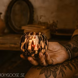 PARTY Värmeljushållare S, Brun/beige/svart