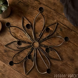 Ljusstake i järn Ø33cm, Svart