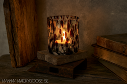 PARTY Värmeljushållare M, Brun/beige/svart