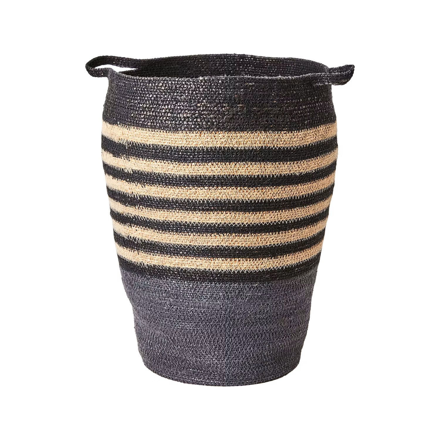 Handsydda Madiba-korgar i sjögräs, Set om 2, Grå/Svart/Natur, 45/55cm
