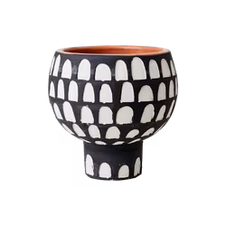 Betongkruka med stilrent mönster, Svart/Vit, Ø16cm