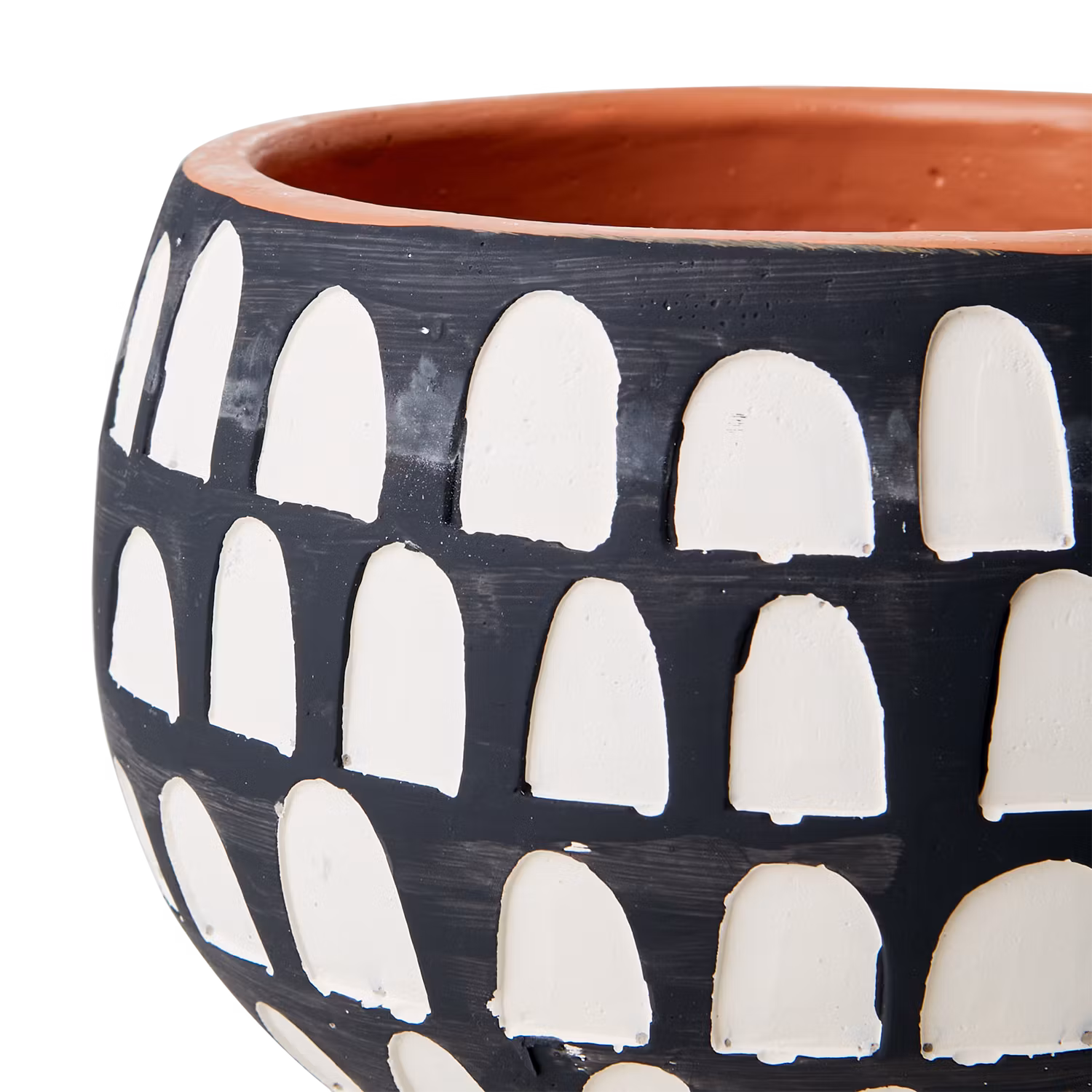 Betongkruka med stilrent mönster, Svart/Vit, Ø16cm