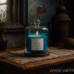 Doftljus med glaskupa, Verbena & patchouli