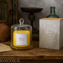 Doftljus med glaskupa, Citrus & basil