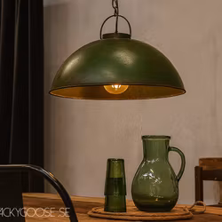 Taklampa i järn, 52cm, Antikgrön