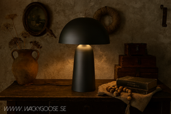 FUNGI Bordslampa, 61cm, Mörkgrå