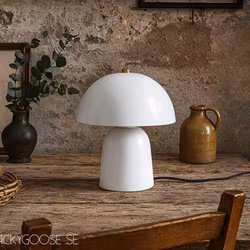 FUNGI Bordslampa, 30cm, Vit