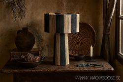 JULLAN Bordslampa M, Svart/natur