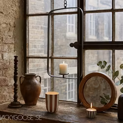 Hängande ljusstake i järn, 67cm, Svart