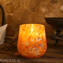 Handgjort Doftljus i munblåst glas, Sweet orange & amber