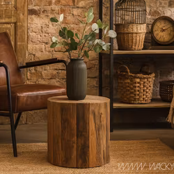 Soffbord/Sidobord av återbrukat trä, 40cm