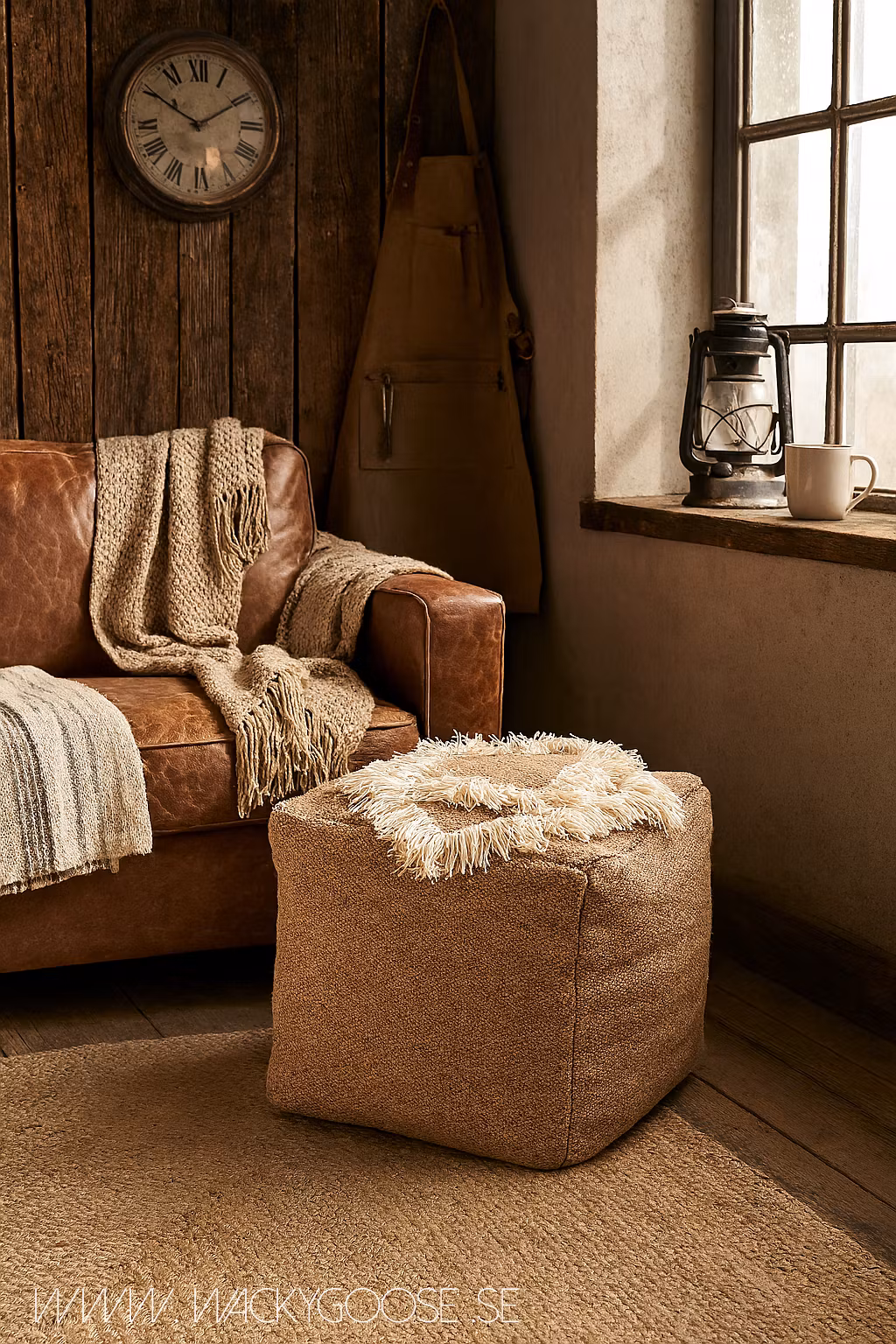 Sittpuff, Beige/elfenben