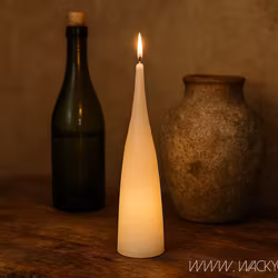 Handgjort Konljus, 18,5cm, Vit
