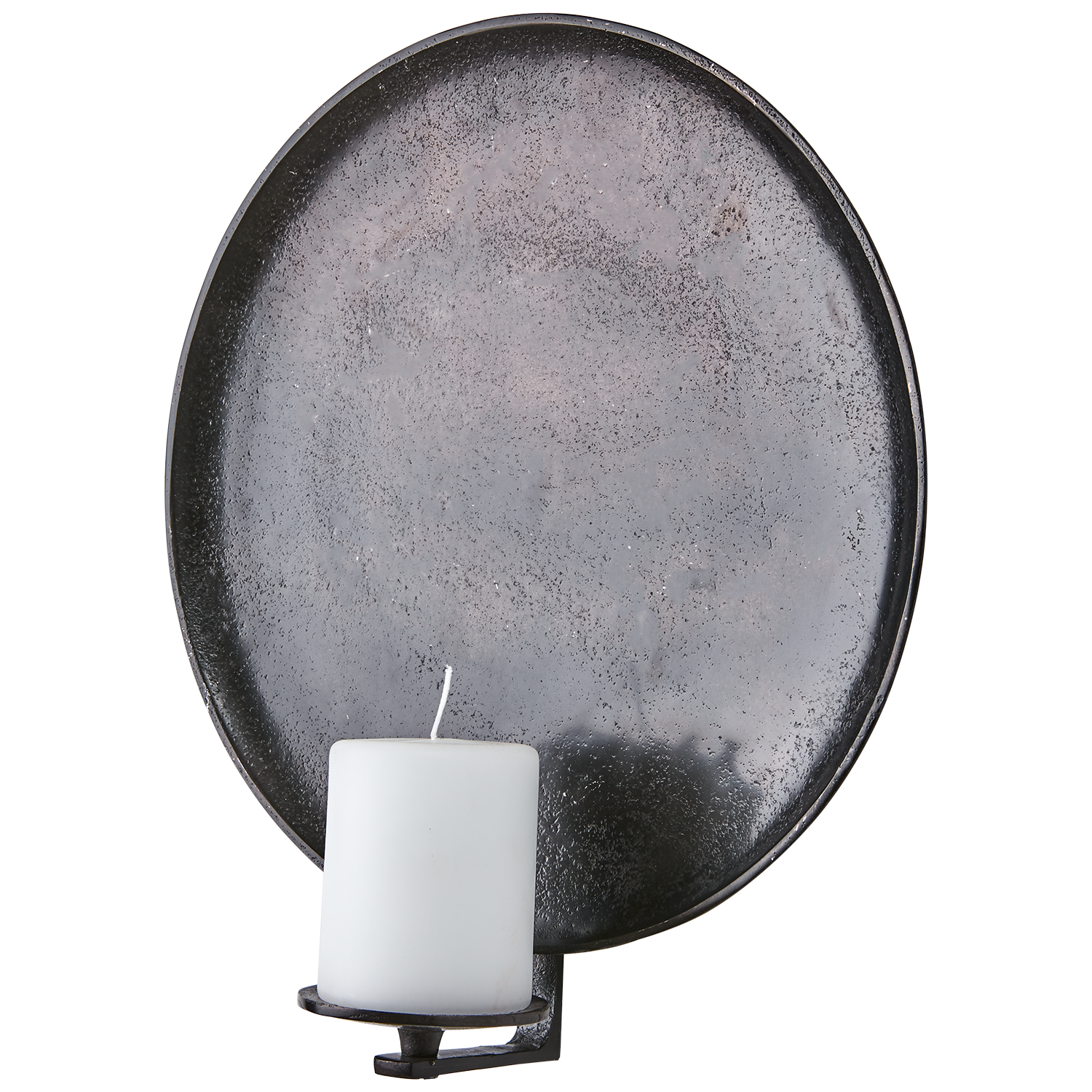 Vägghängd ljusstake i metall, Blockljus & Kronljus, Ø35cm, Mörkbrun