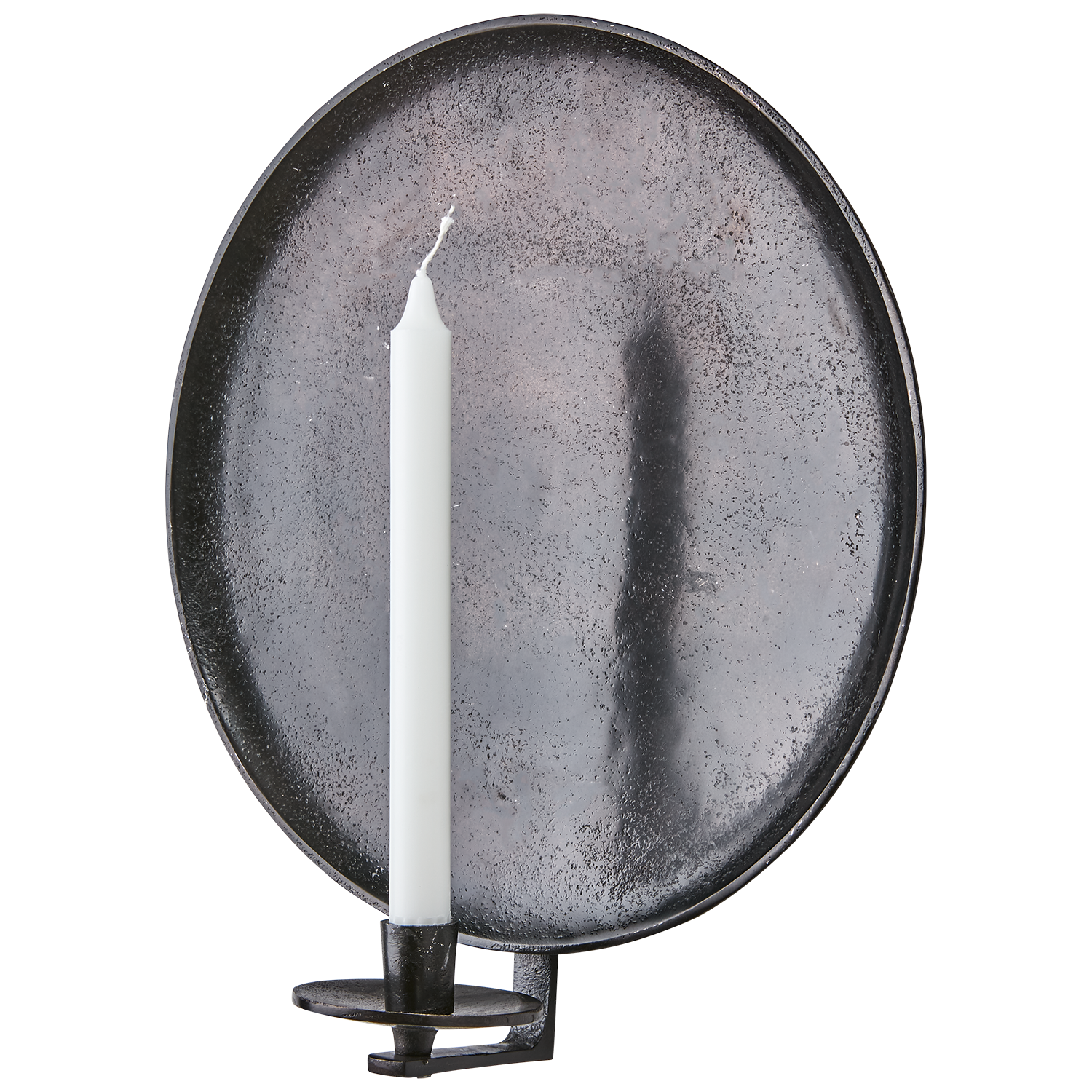Vägghängd ljusstake i metall, Blockljus & Kronljus, Ø35cm, Mörkbrun