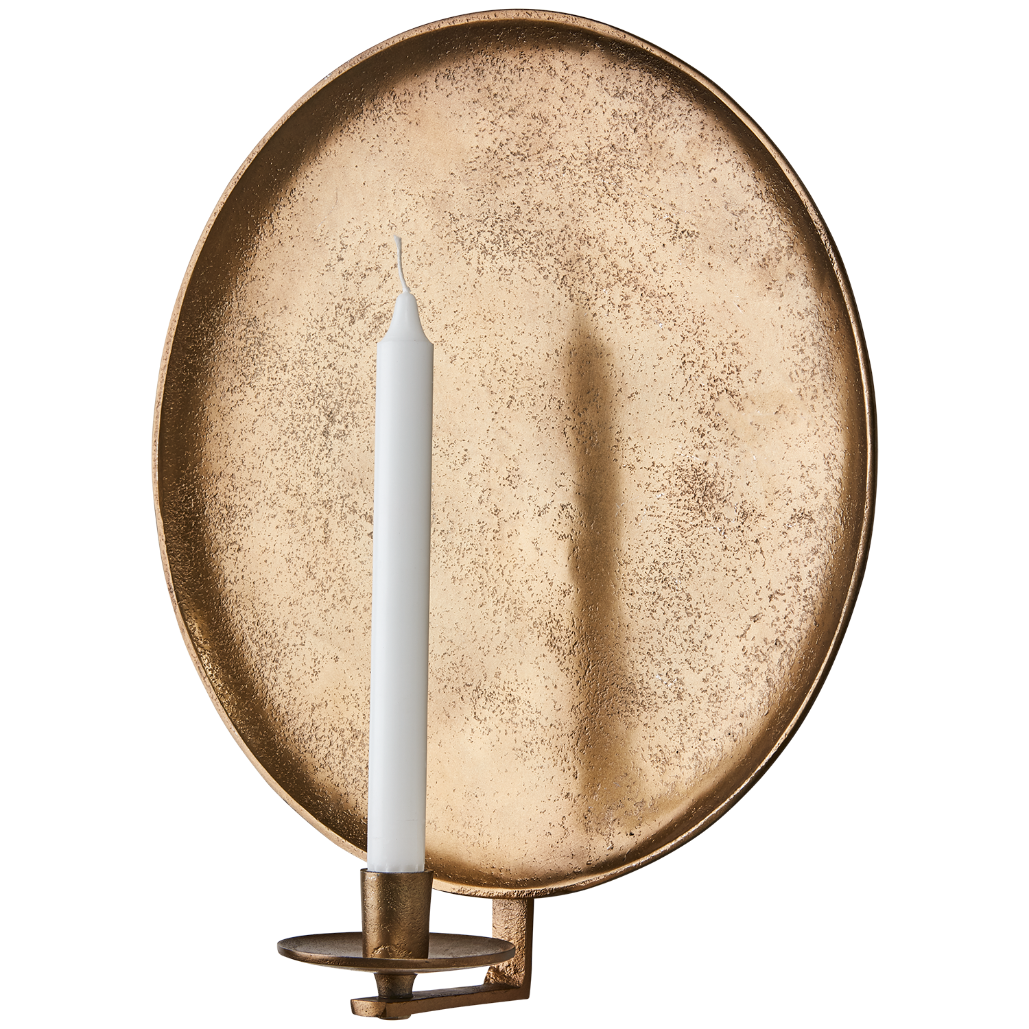 Vägghängd ljusstake i metall, Blockljus & Kronljus, Ø35cm, Mässing
