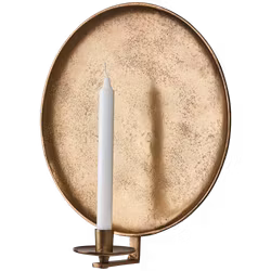 Vägghängd ljusstake i metall, Blockljus & Kronljus, Ø35cm, Mässing