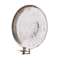 Vägghängd ljusstake i metall, Blockljus & Kronljus, Ø35cm, Nickel