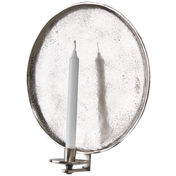 Vägghängd ljusstake i metall, Blockljus & Kronljus, Ø35cm, Nickel