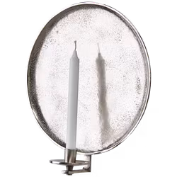 Vägghängd ljusstake i metall, Blockljus & Kronljus, Ø35cm, Nickel