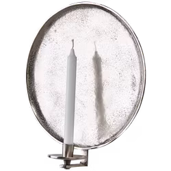 Vägghängd ljusstake i metall, Blockljus & Kronljus, Ø35cm, Nickel