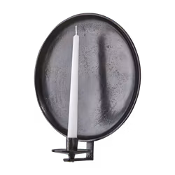 Vägghängd ljusstake i metall, Blockljus & Kronljus, Ø30cm, Mörkbrun