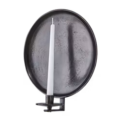 Vägghängd ljusstake i metall, Blockljus & Kronljus, Ø30cm, Mörkbrun