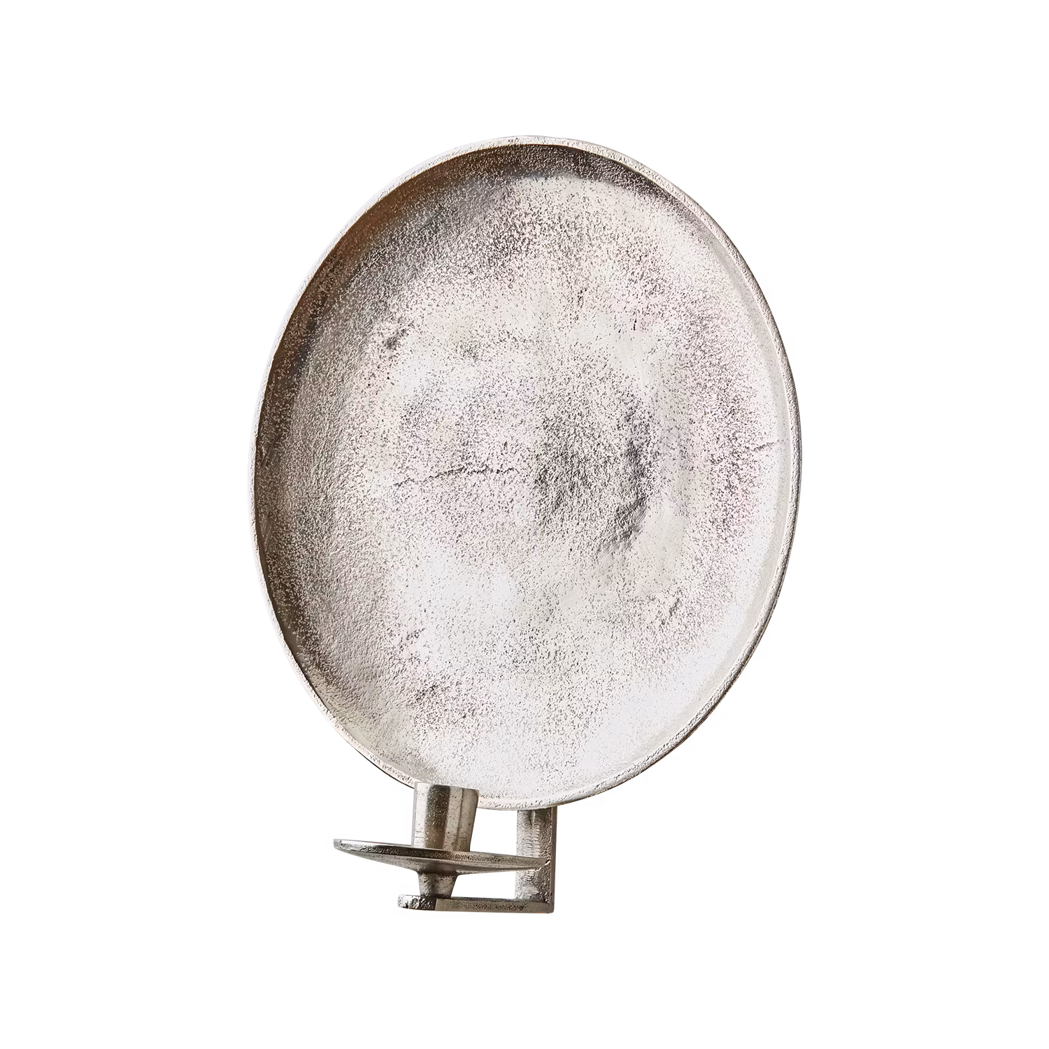 Vägghängd ljusstake i metall, Blockljus & Kronljus, Ø30cm, Nickel