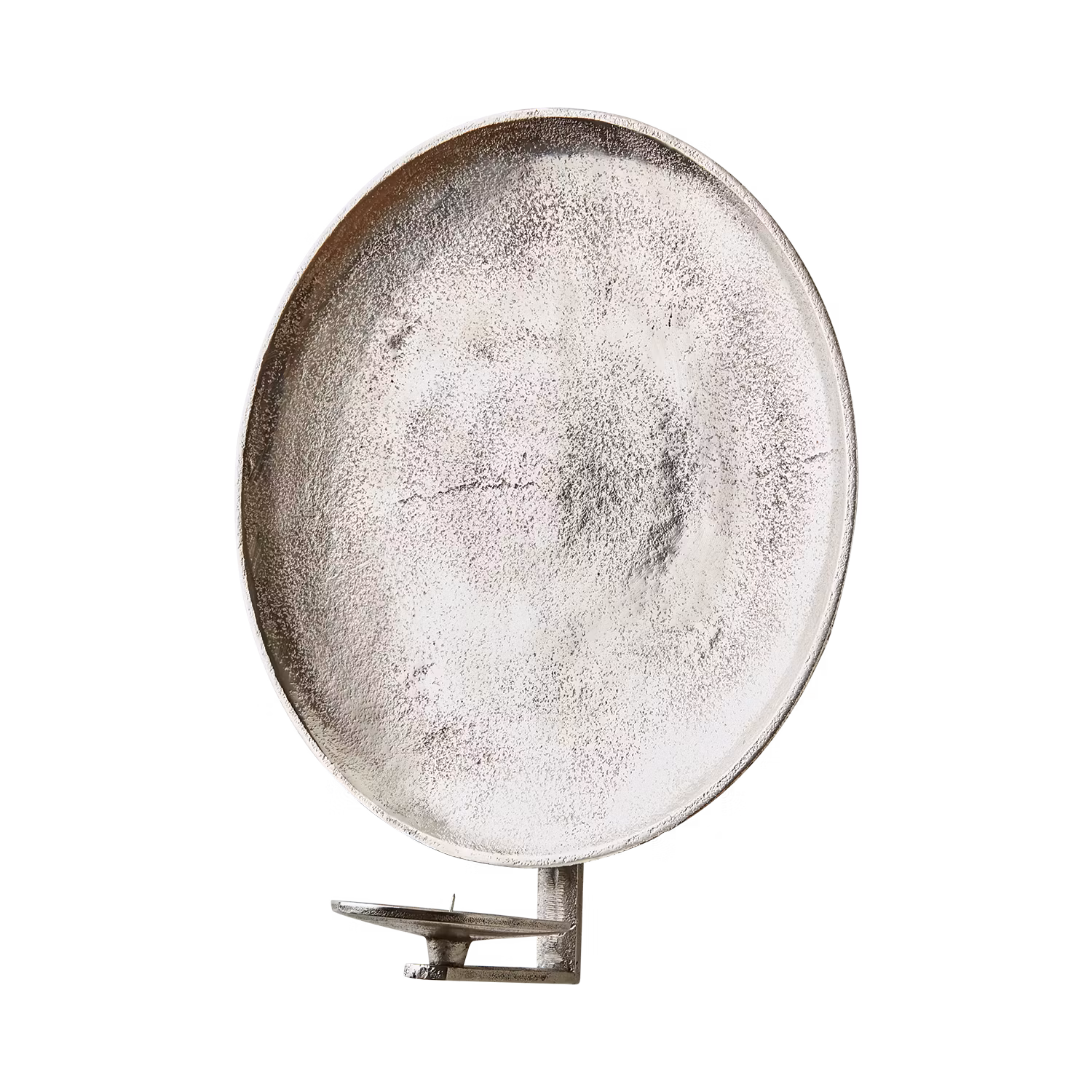 Vägghängd ljusstake i metall, Blockljus & Kronljus, Ø30cm, Nickel