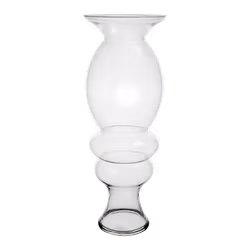 Munblåst vas i lekfull design, 50cm, Klarglas