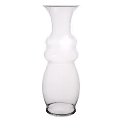 Munblåst vas i lekfull design, 50cm, Klarglas