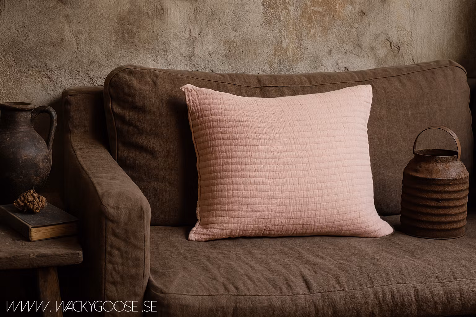 Kuddfodral 100% bomull, 60x50cm, Ljusrosa