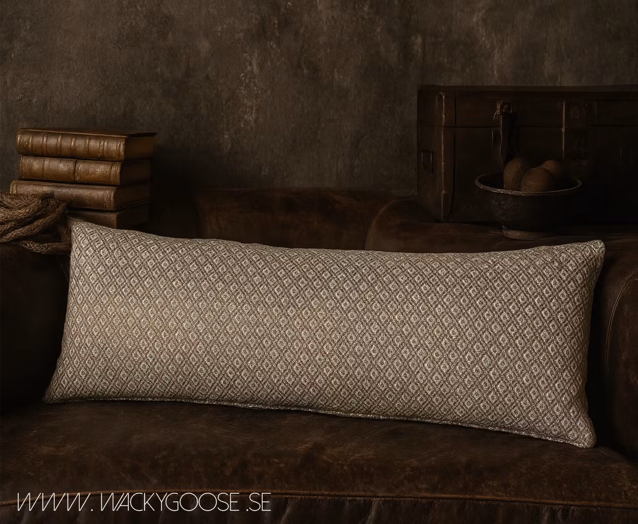 Kuddfodral gjord av garn av återvunna PET-flaskor, Senapsgul/Flerfärgad, 110x40cm