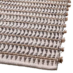 Matta i bomull & jute, Grå/Elfenben/ Natur, 300x200cm