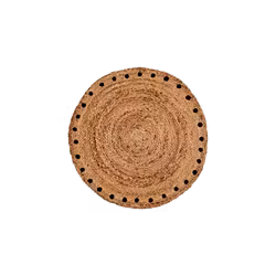 Matta med prickar i jute, Ø60cm