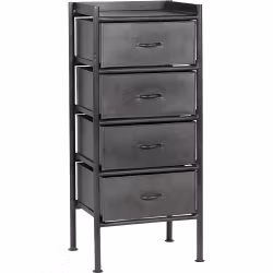 Rustik byrå i järn, 4 lådor, Grå