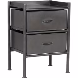 Rustik byrå i järn, 2 lådor, Grå