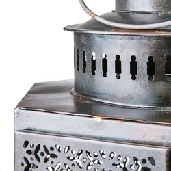 Ljuslykta i järn med perforerat mönster, Ø25cm H44cm