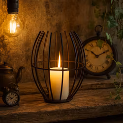 Ljushållare/Ljusbur i järn, Ø18cm