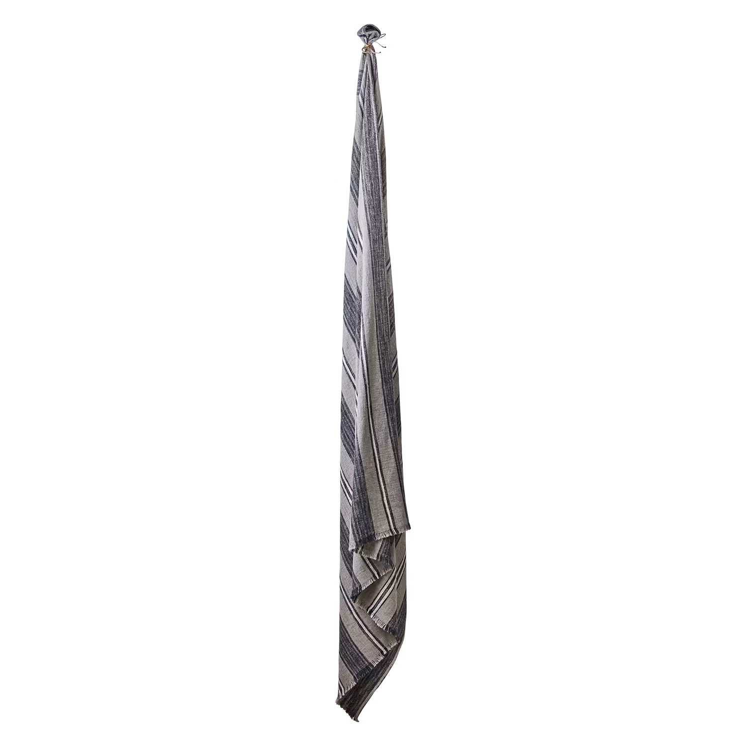 Filt/Duk, 350x140cm, Naturfärgad och blå