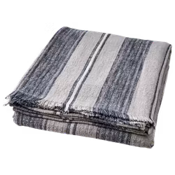 Filt/Duk, 350x140cm, Naturfärgad och blå