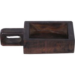 Handgord, vintage träskål med handtag, 36cm, 3-pack