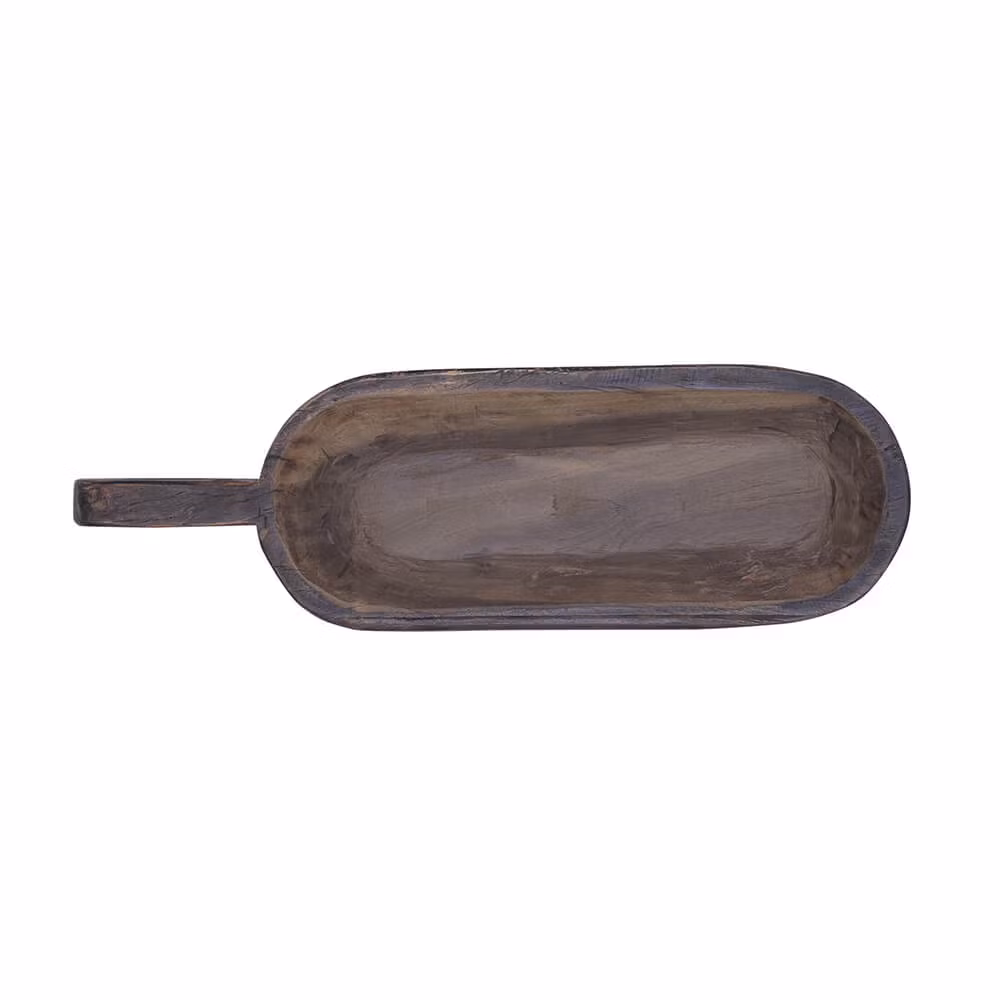 Handgord, vintage träskål med handtag, 58cm, 3-pack