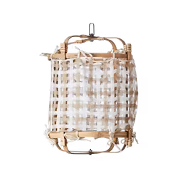 Tyg till Lampstomme, Ø31cm, Beige/Vit Silke