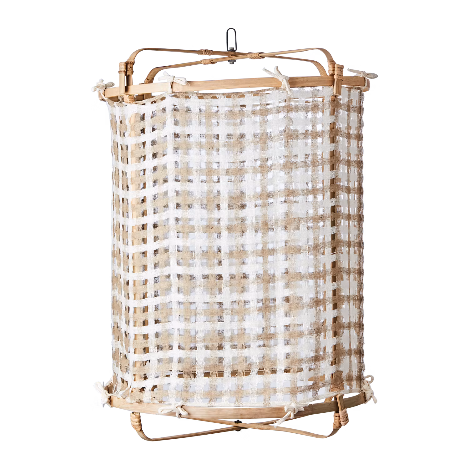 Tyg till Lampstomme, Ø42cm, Beige/Vit Silke